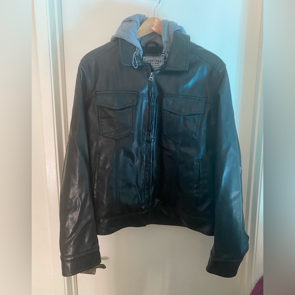 Levi's Black Jacket with Gray Hoodie